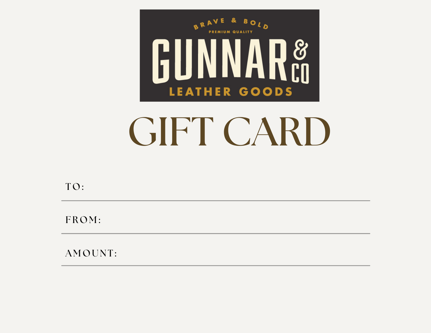 Premium leather gift card – Gunnar & Co. handcrafted wallets, belts, and accessories