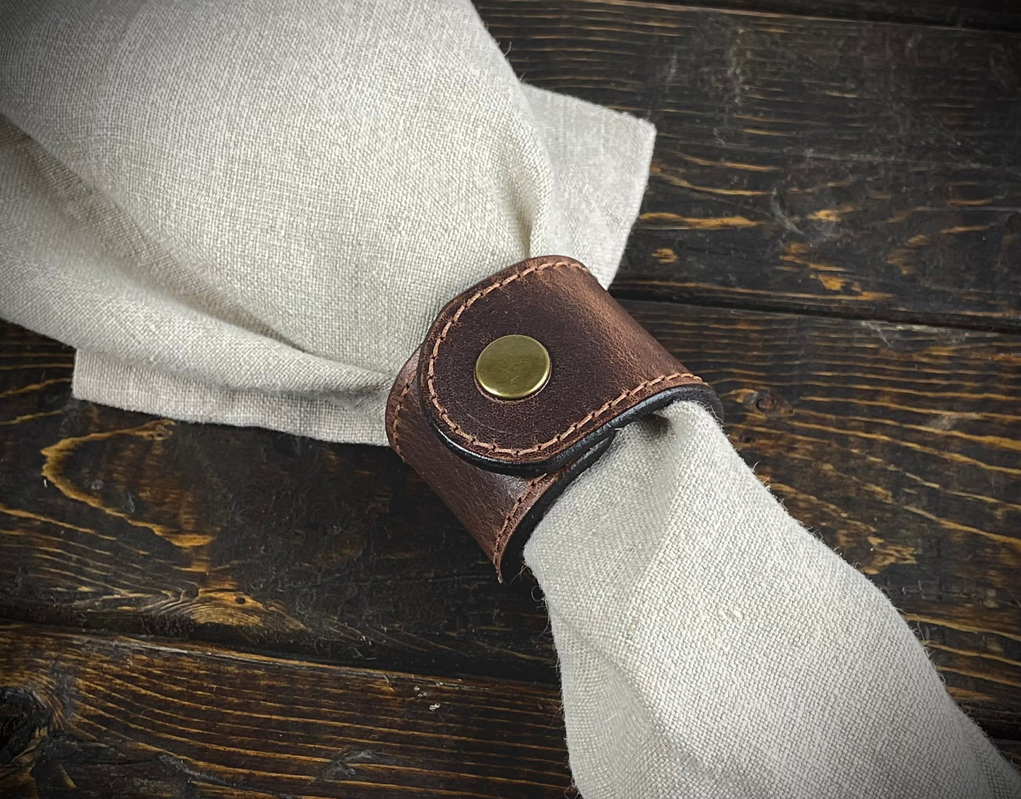 Premium Leather Napkin  Ring (Wheat Harvest)